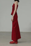 Marc Le Bihan Stretch Pleated Stretch Bandeau Dress or Skirt Collection MLB-25900-HONG Red Long Skirt 25900 25901